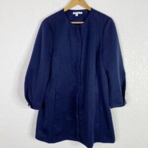 Chicos Navy Blue Faille Topper Jacket Top